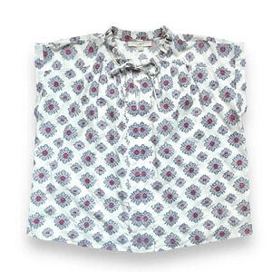 Ann Taylor Loft Floral Tie Neck Blouse